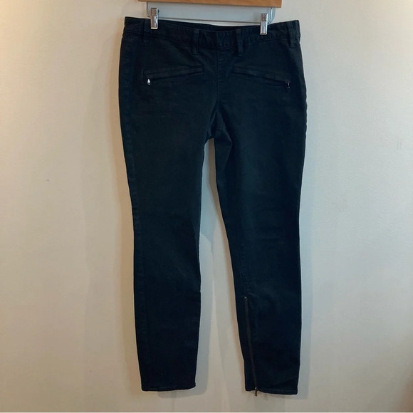 TORY BURCH Sz 32 Super Skinny Zipper at Hem Snap Back Pockets  Jeggings Pants - Picture 2 of 13